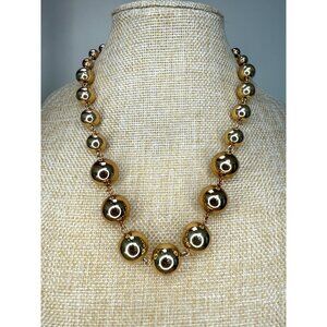 J. Crew Gold-Tone Graduated Bead Necklace 21" Statement Jewelry For Women